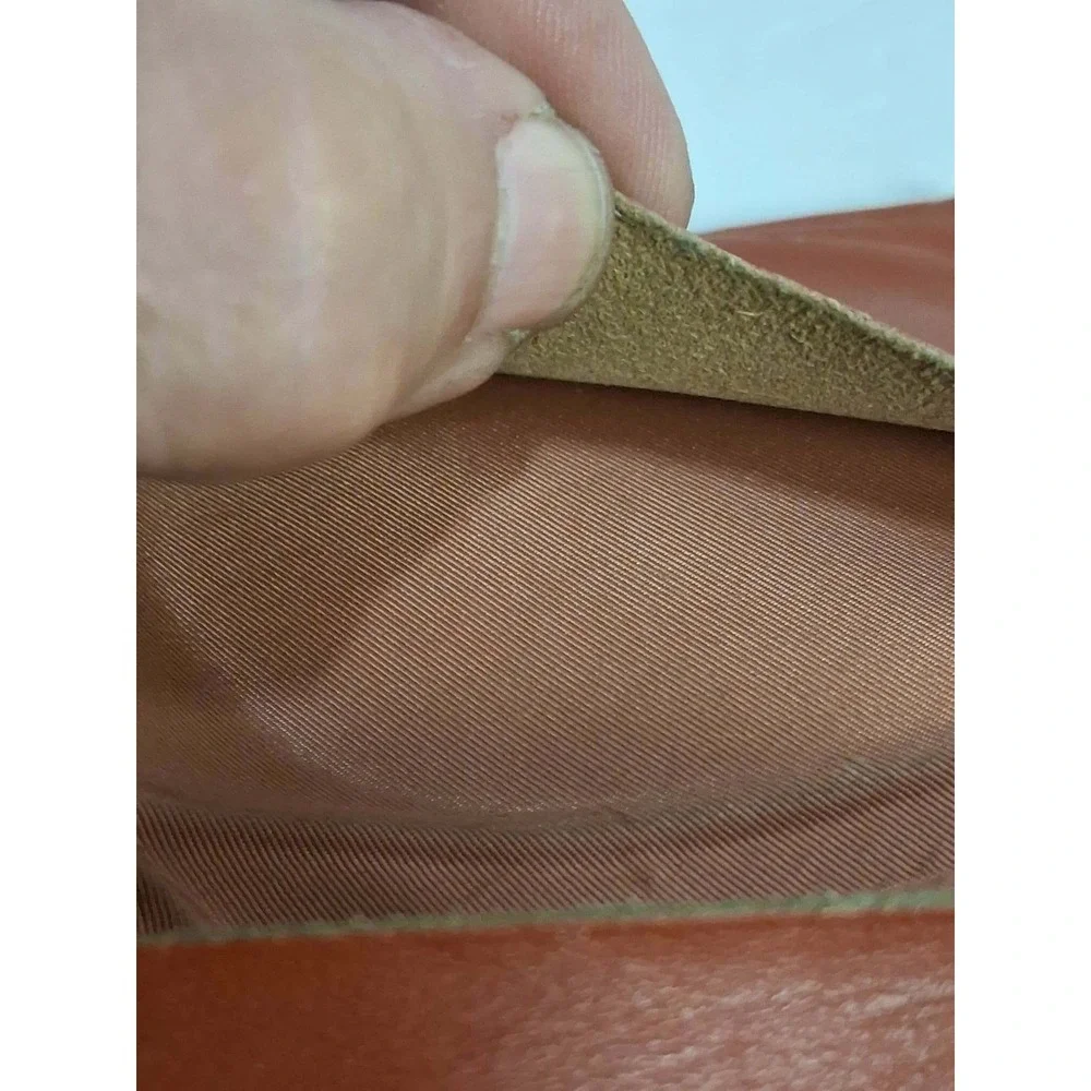 Vintage Rolfs Leather Embossed Floral Coin Kiss Lock Wallet Brown Tri Fold‎ READ